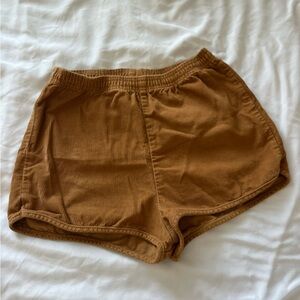 American Apparel Corduroy Brown High Waist Shorts XS